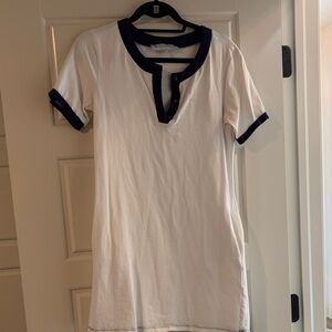 Tuckernuck Navy and White Henley Top